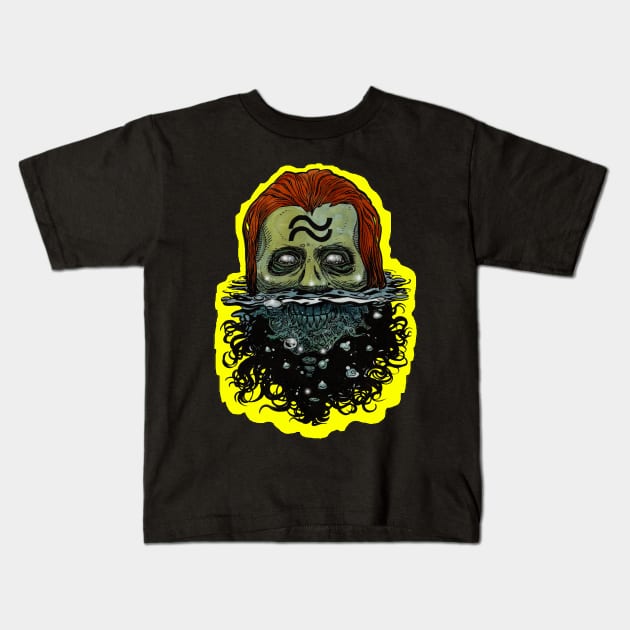 Zombie Art : ZOMBIE ZODIAC HORRORSCOPE (Aquarius) Kids T-Shirt by rsacchetto